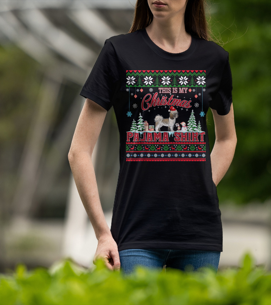 Christmas Pajama Shirt This Is My Christmas Shih Tzu T-Shirt
