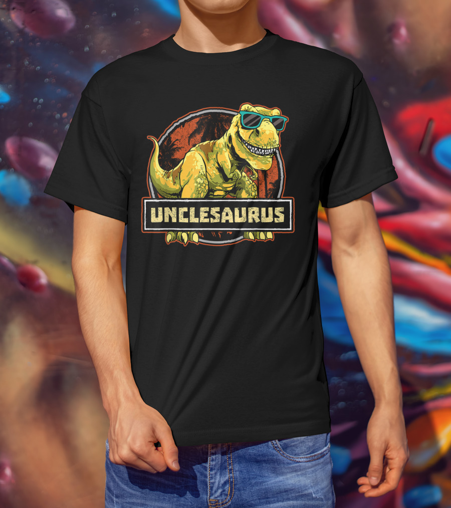 Unclesaurus Rex Dinosaur With Sunglasses T-Shirt