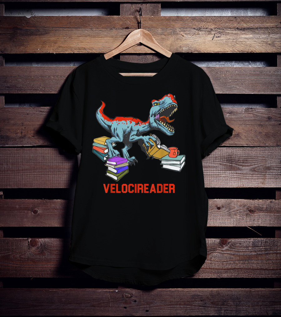 Velocireader Velociraptor Surrounded By Books And Coffee Mug T-Shirt