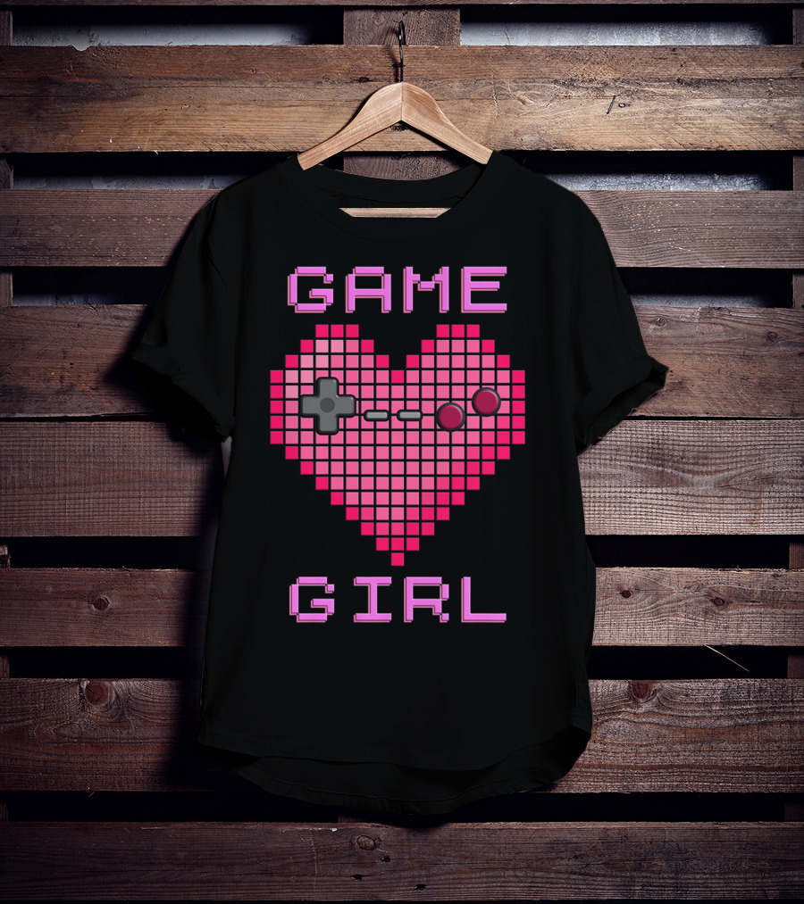 Game Girl Pixel Heart T-Shirt