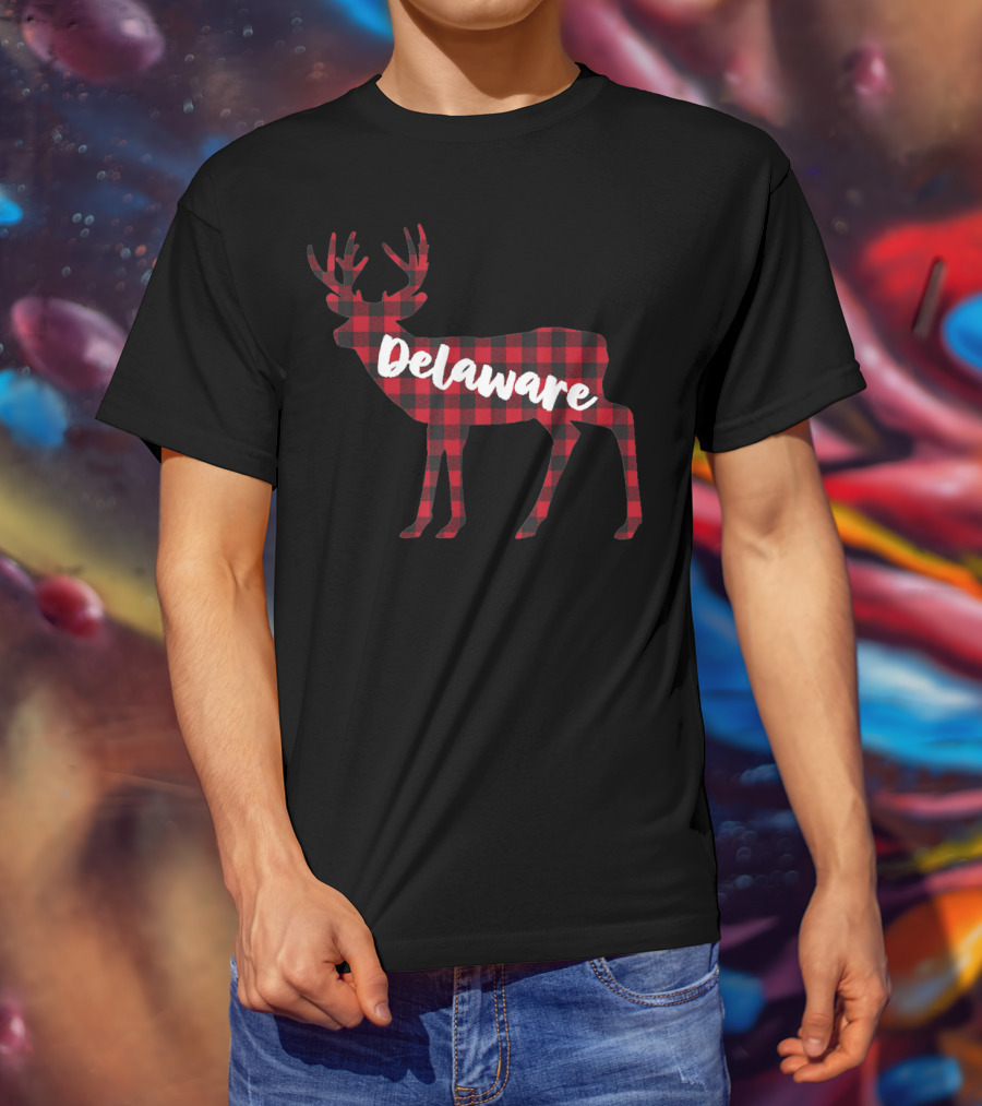 Delaware Buffalo Plaid Deer T-Shirt