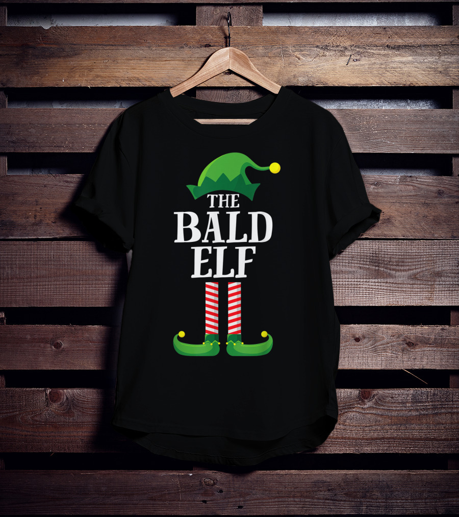 The Bald Elf Matching Family Christmas Party T-Shirt