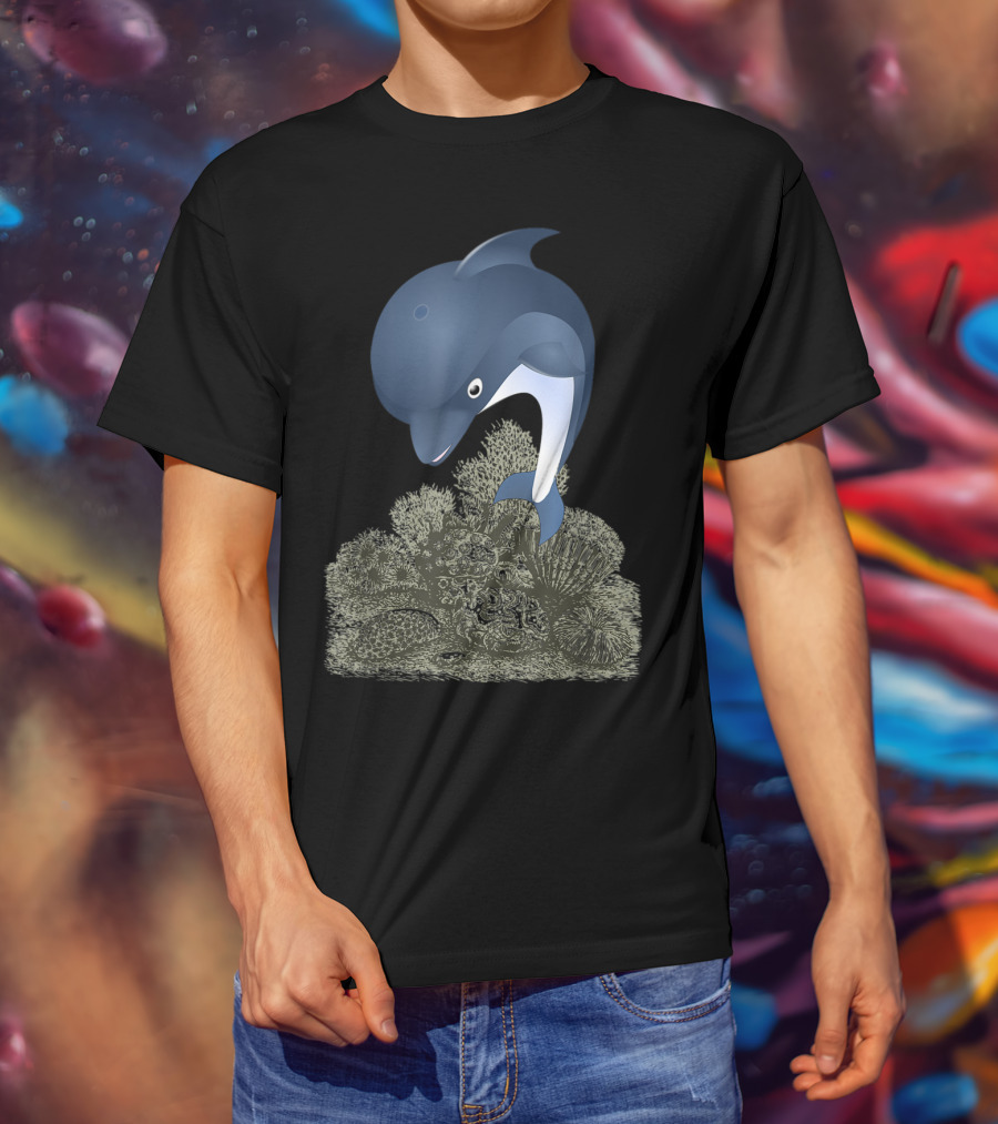 Blue Dolphin Sea Panda Activist Coral T-Shirt