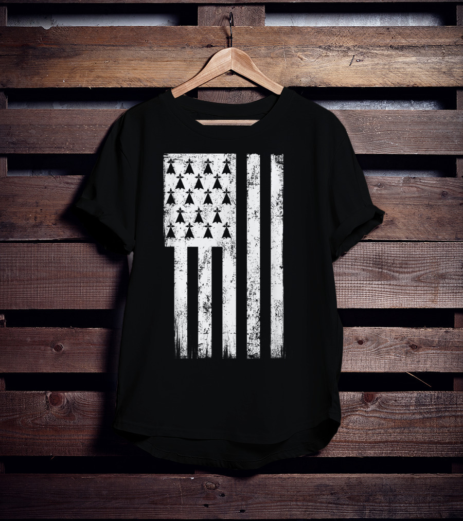 Bretagne Flag Distressed Bretagne Region Of France T-Shirt