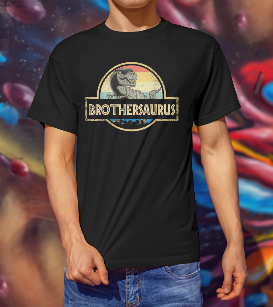 Brothersaurus Retro T-Rex Dinosaur T-Shirt