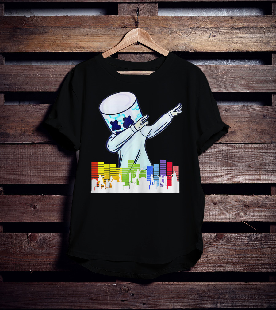 Buy All I Want For Christmas Is Marshmallow With Dancing DJ And Colorful Sound Bars T-Shirt