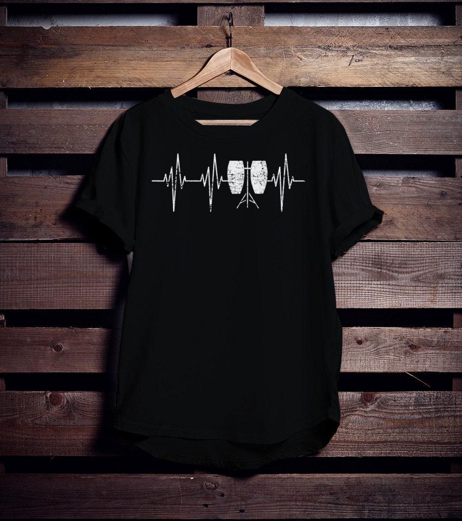 Conga Drum Heartbeat Pulse EKG Rhythm T-Shirt