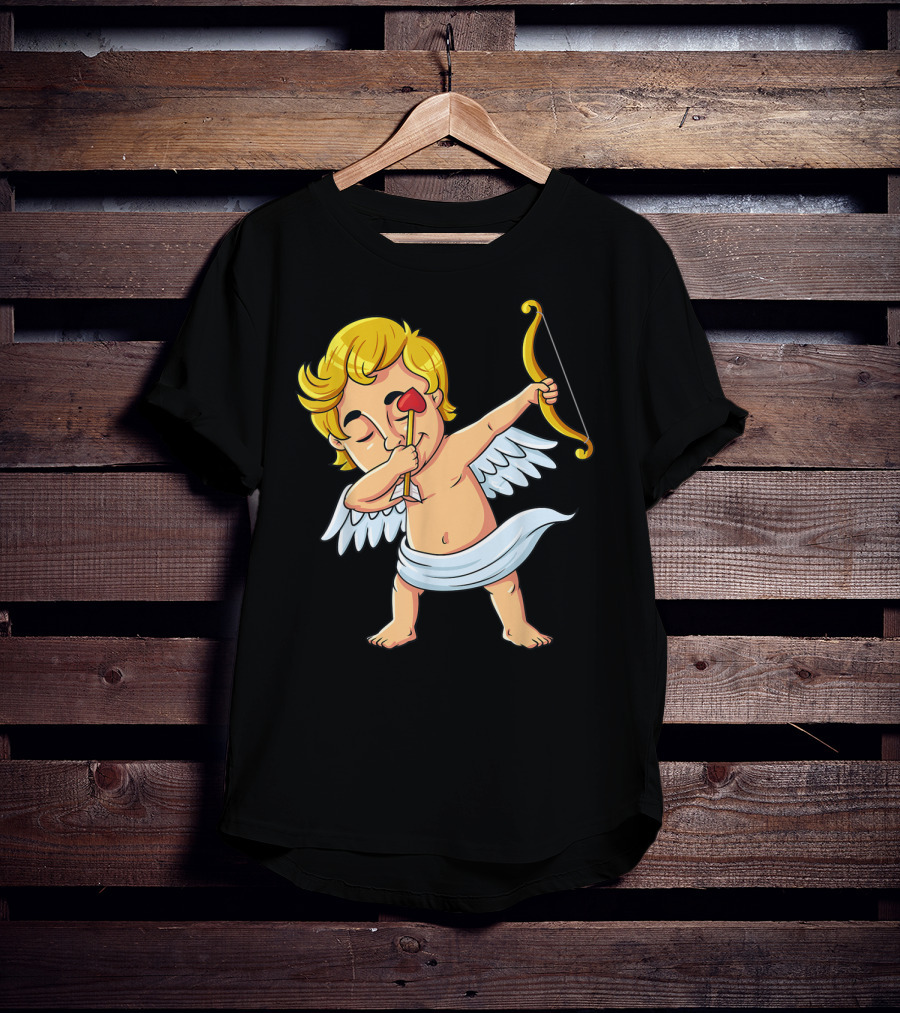 Cupid Dabbing With Heart Arrow Valentine's Day T-Shirt