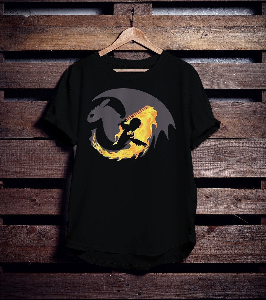 Funny Dragon How To Train Your Dragon With Flaming Rider T-Shirt