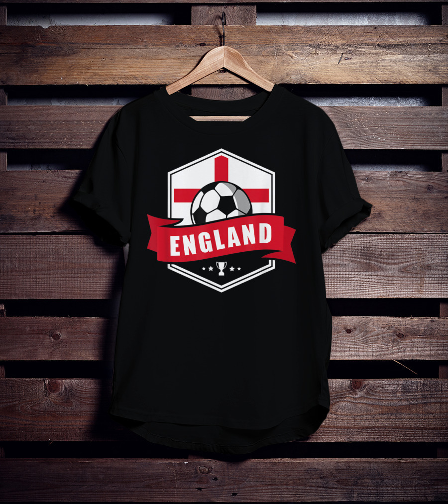 England Soccer Team Flag Ball Trophy Icon England T-Shirt
