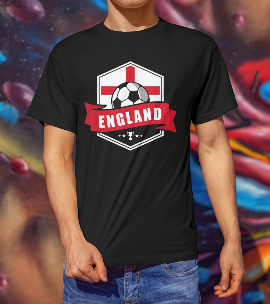 England Soccer Team Flag Ball Trophy Icon England T-Shirt