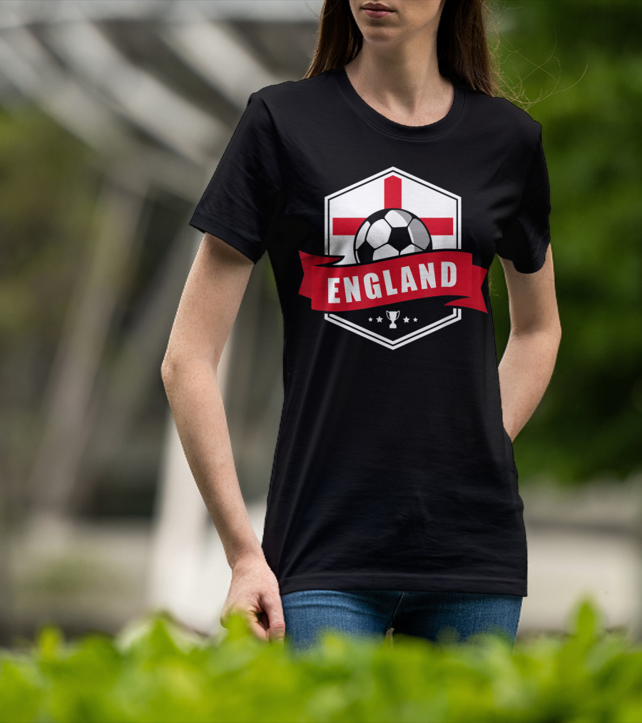 England Soccer Team Flag Ball Trophy Icon England T-Shirt