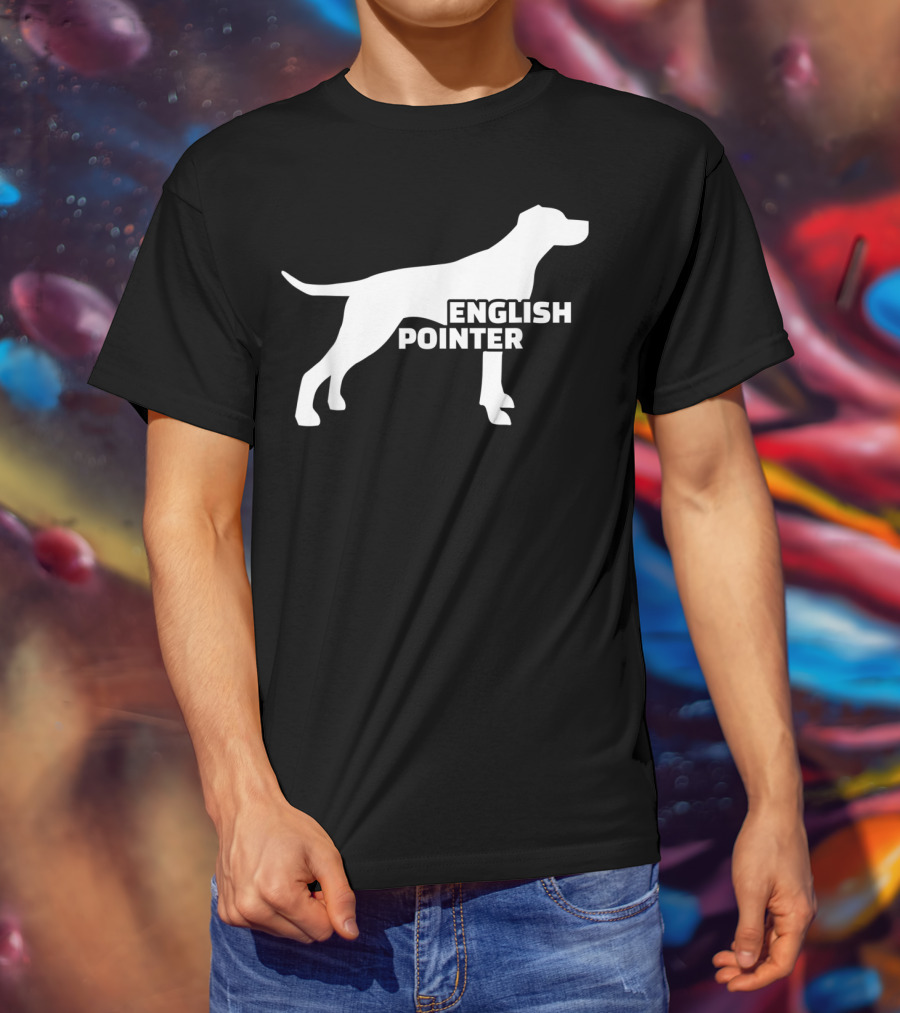 English Pointer Silhouette And Text T-Shirt