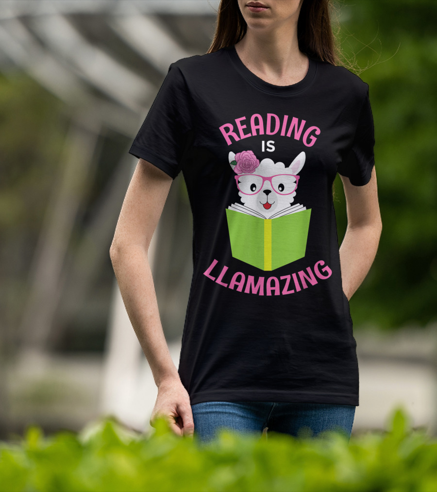 Reading Is Llamazing Funny Llama Librarian Read T-Shirt
