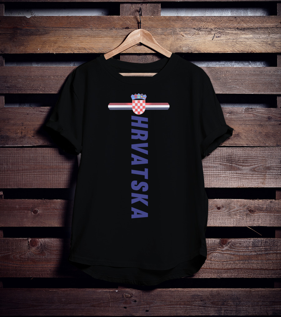 Hrvatska Croatian Flag Red White Blue Crest Sportsstyle T-Shirt