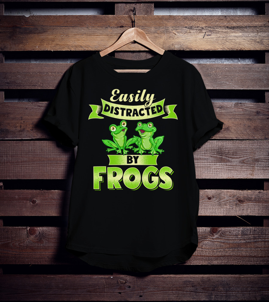 Easily Distracted By Frogs Frog Lover T-Shirt