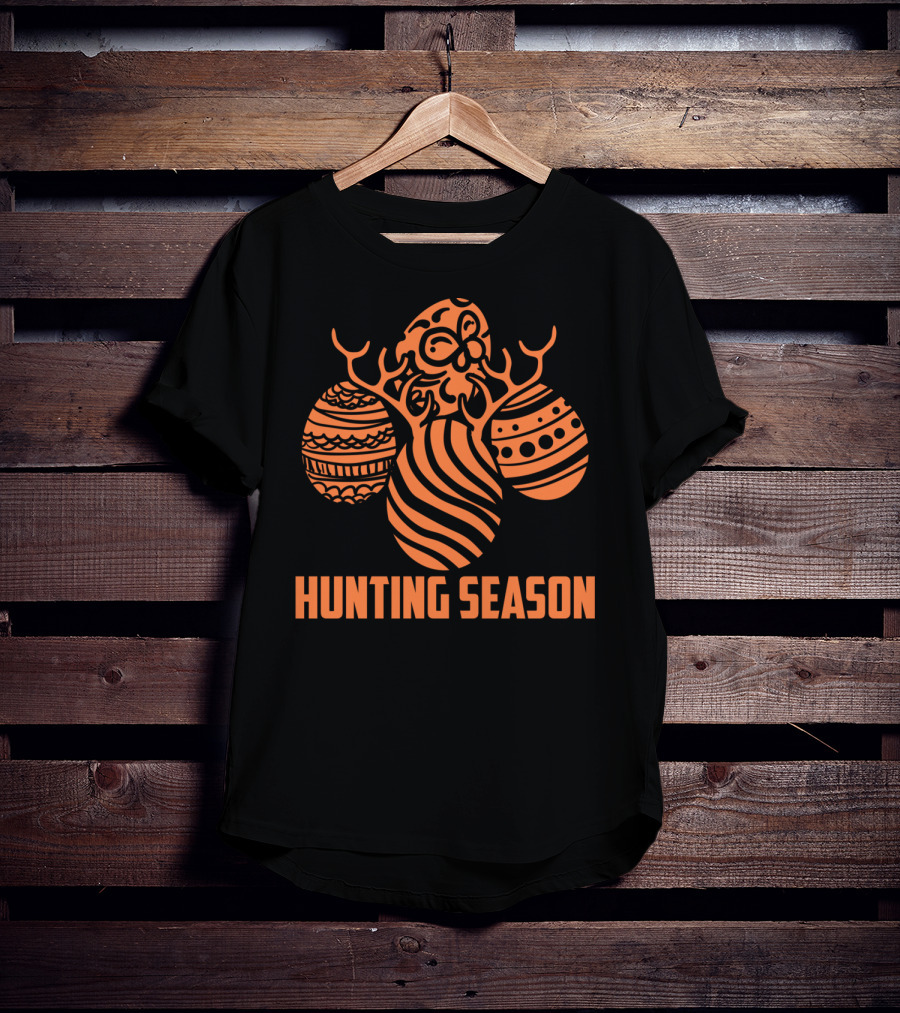 Hunting Season Funny Easter Egg Antlers T-Shirt