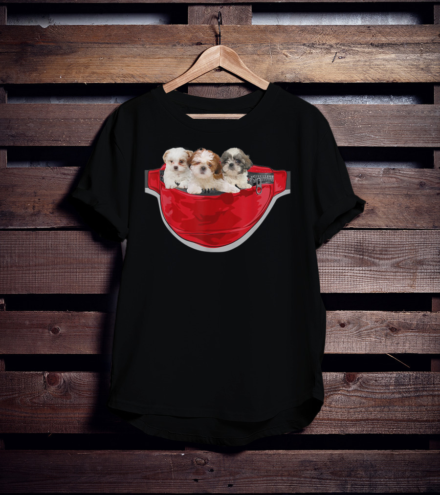 Funny Shih Tzu Dog Pocket Waist Pack Lover T-Shirt