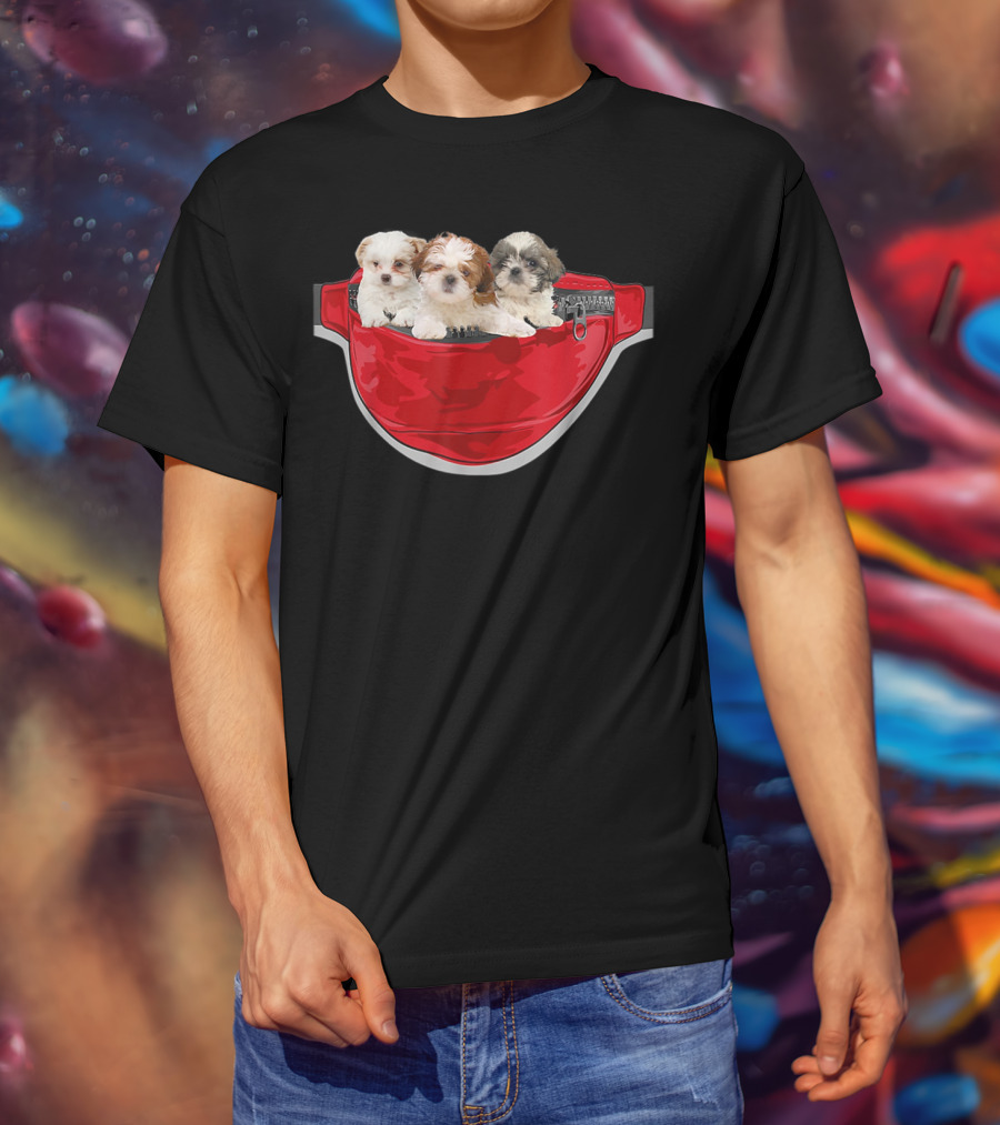 Funny Shih Tzu Dog Pocket Waist Pack Lover T-Shirt