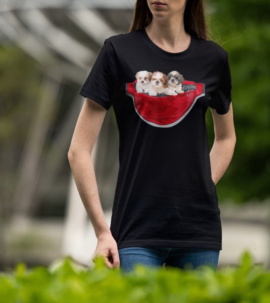 Funny Shih Tzu Dog Pocket Waist Pack Lover T-Shirt