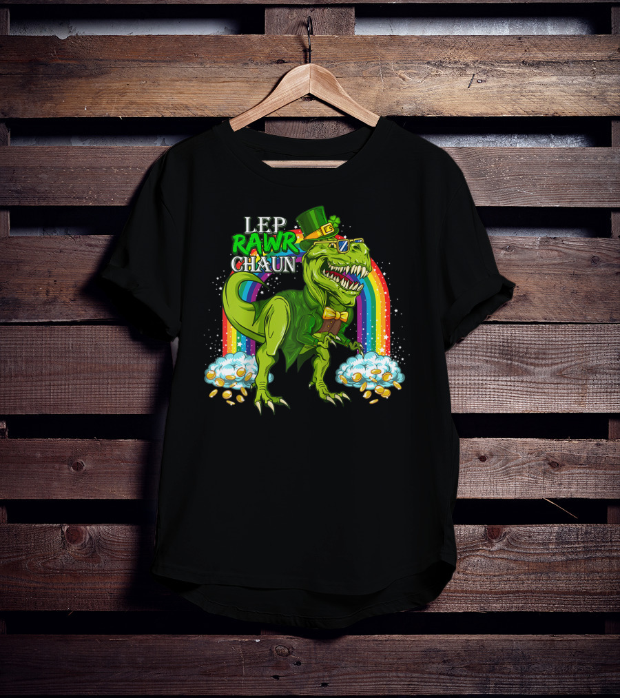 LEP RAWR CHAUN T-Rex Rainbow Coins T-Shirt