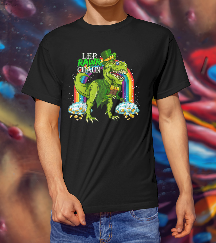 LEP RAWR CHAUN T-Rex Rainbow Coins T-Shirt