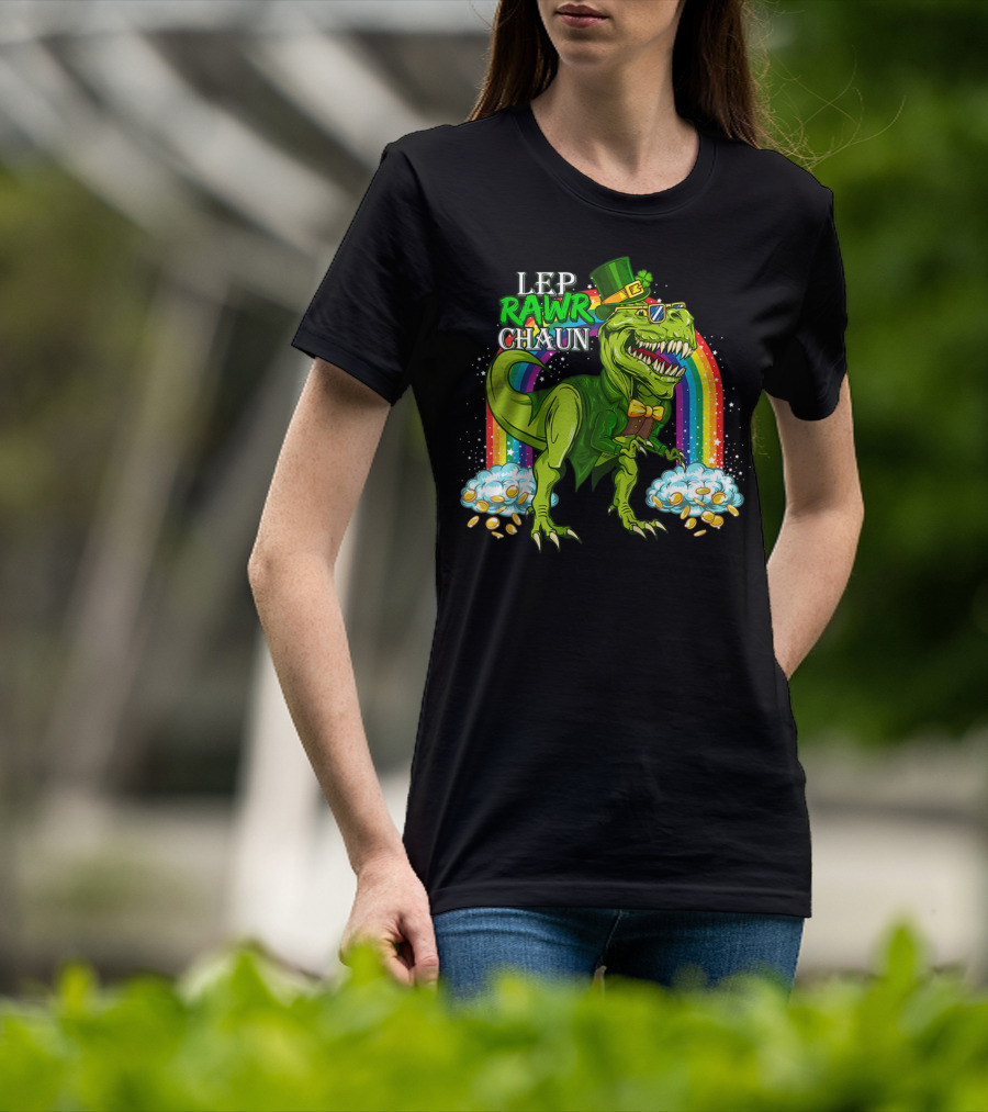 LEP RAWR CHAUN T-Rex Rainbow Coins T-Shirt