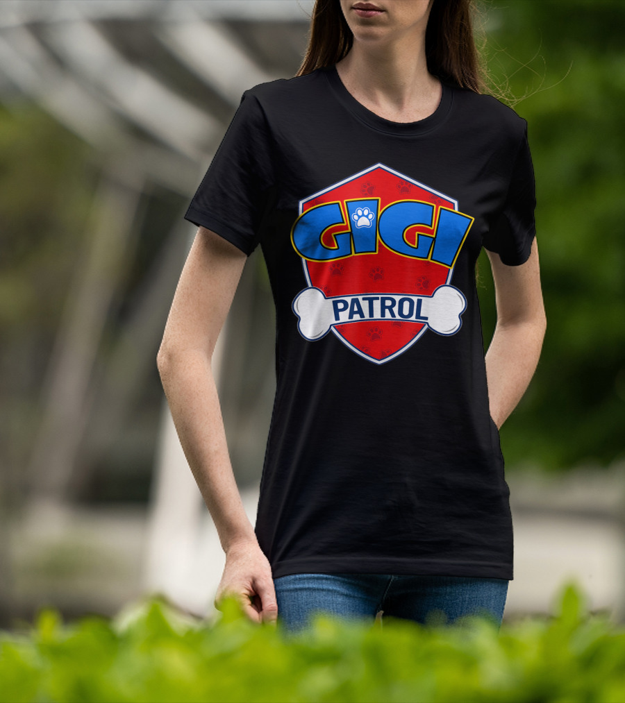 Gigi Patrol Shield Paw Badge Dog T-Shirt