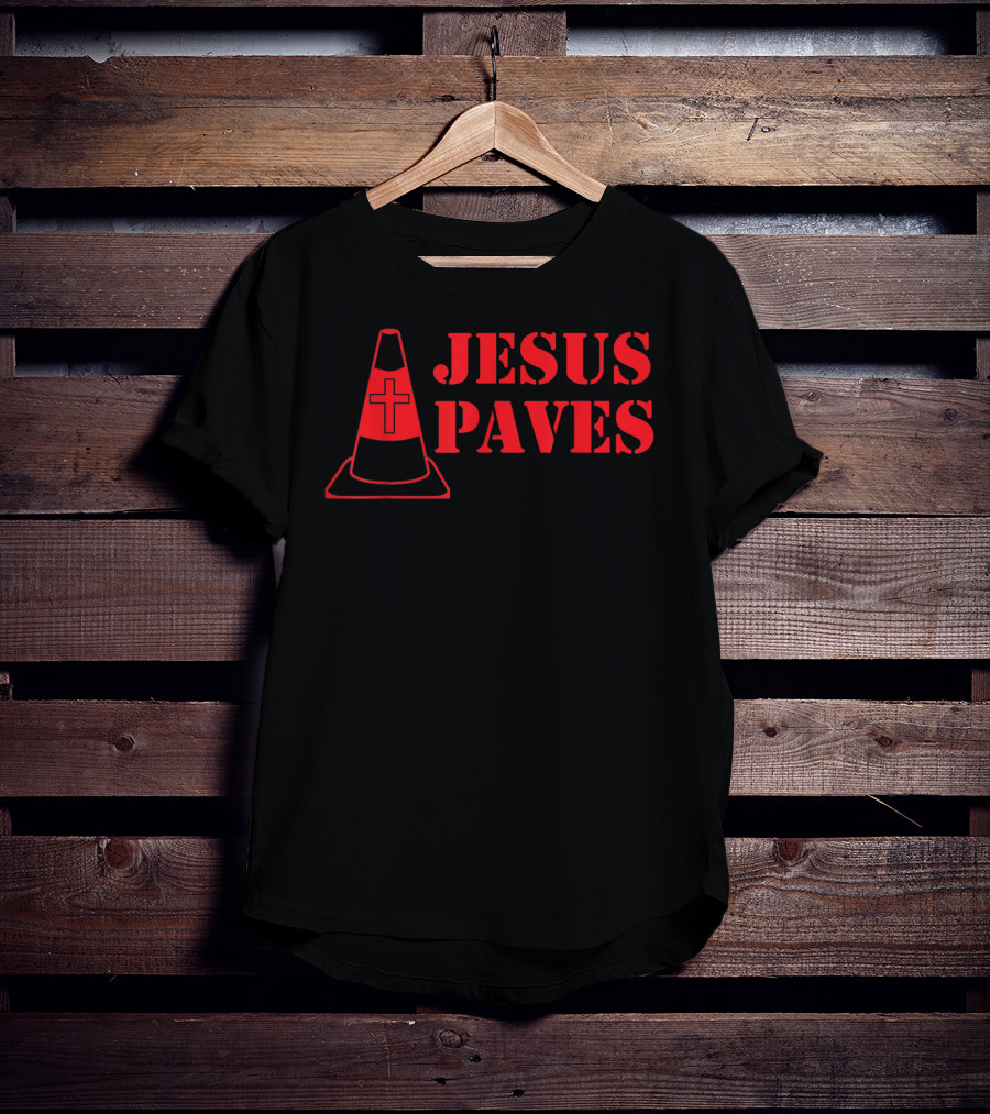 Jesus Paves Cross Traffic Cone Design For Holy Days T-Shirt