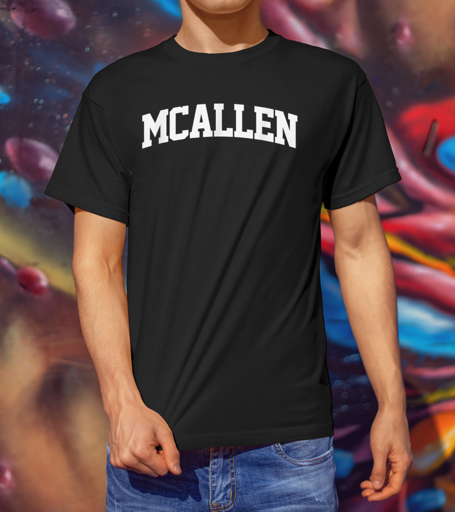 Mcallen Vintage Sports Team Arch Text T-Shirt