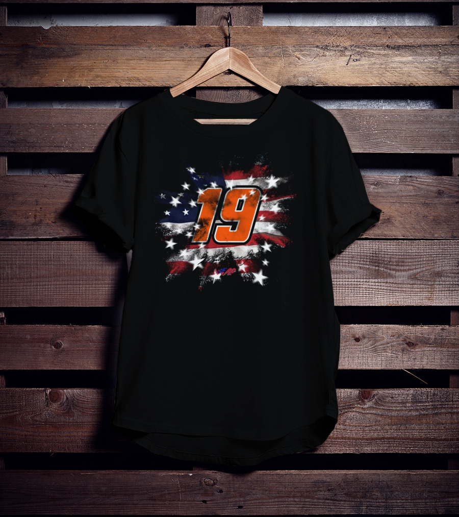 Nascar 19 Martin Truex Jr American Flag Fireworks T-Shirt