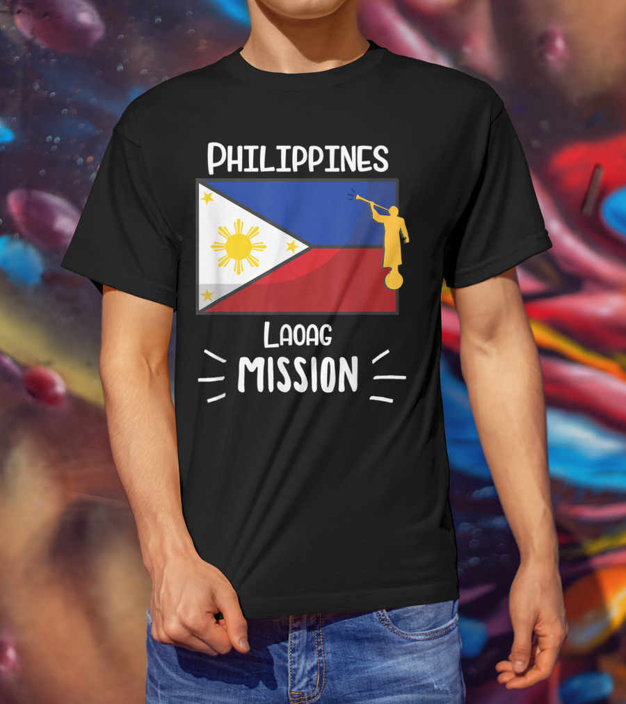 Philippines Laoag Mission Flag And Angel T-Shirt