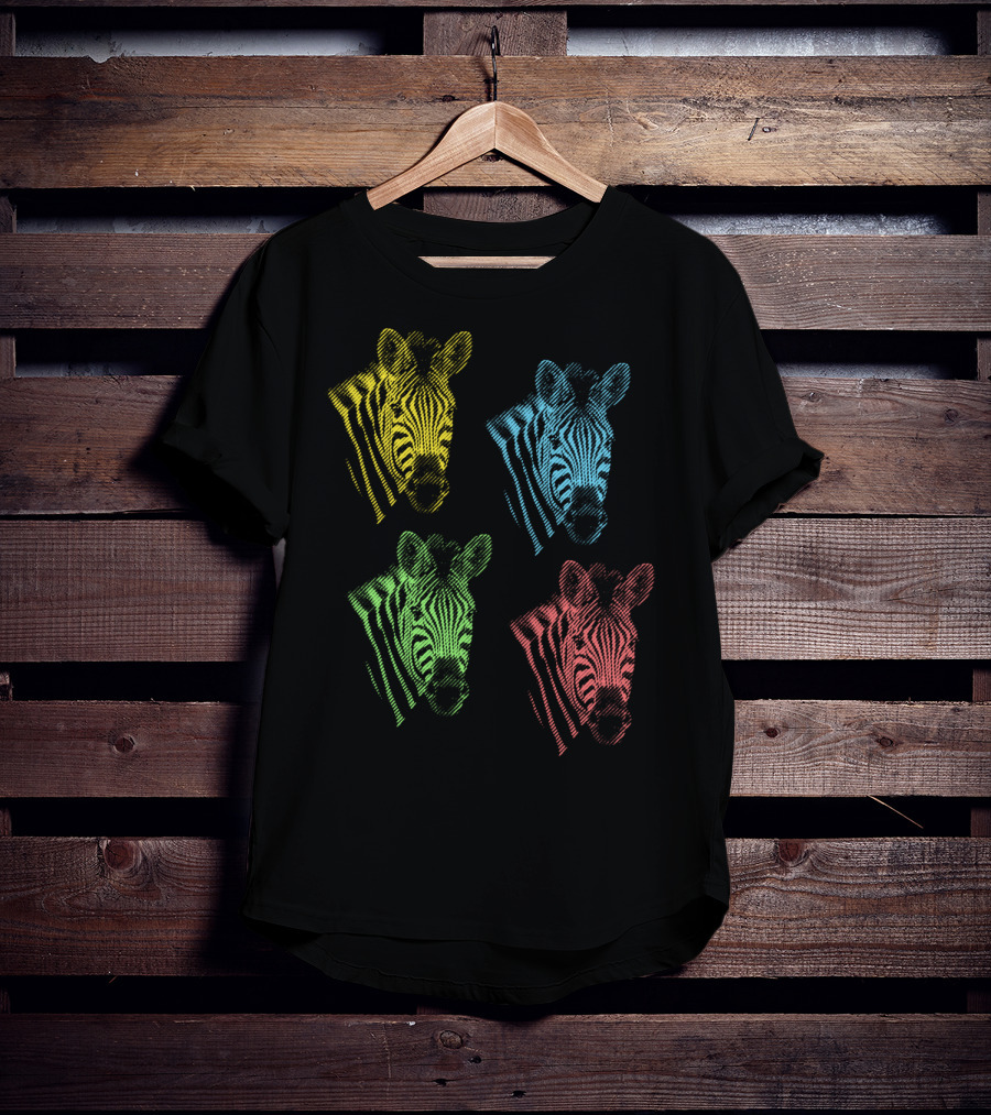 Four Colorful Zebra Pop Art Portraits T-Shirt