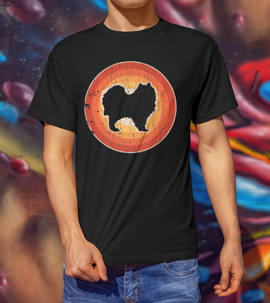 Samoyed Vintage Style 60s 70s Retro Circle T-Shirt