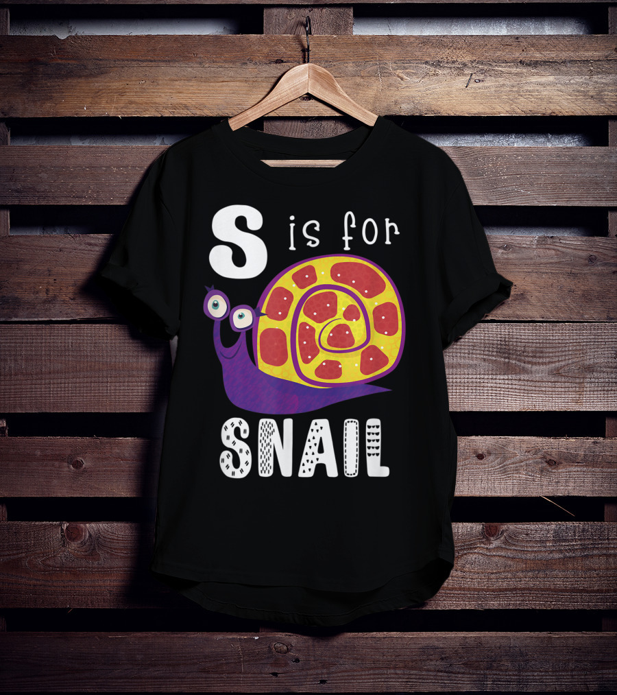 S Is For Snail Alphabet Letter Insect T-Shirt