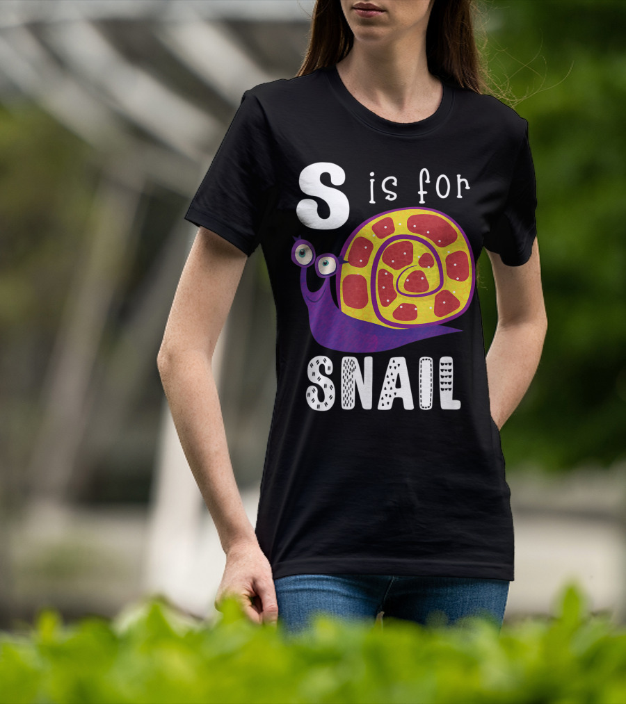 S Is For Snail Alphabet Letter Insect T-Shirt