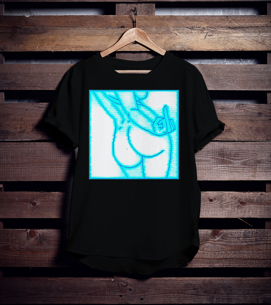 The Finger Middle Gesture Neon Outline T-Shirt