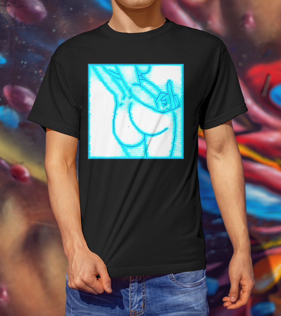 The Finger Middle Gesture Neon Outline T-Shirt