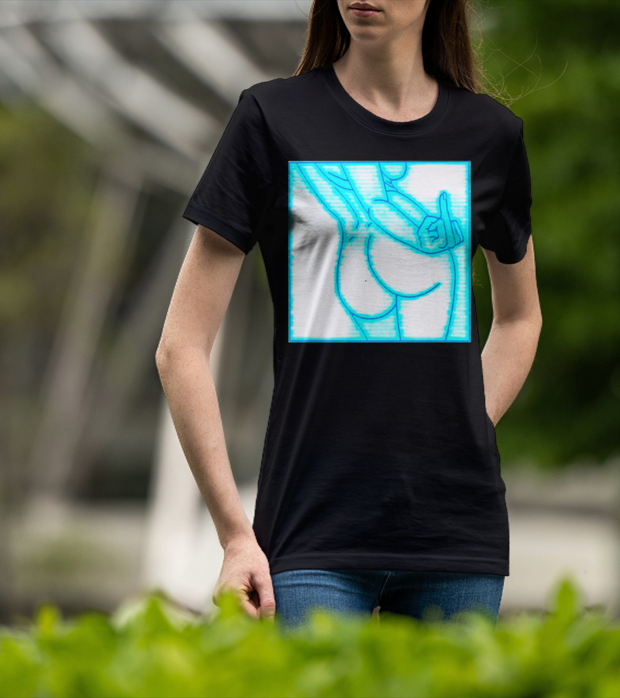 The Finger Middle Gesture Neon Outline T-Shirt