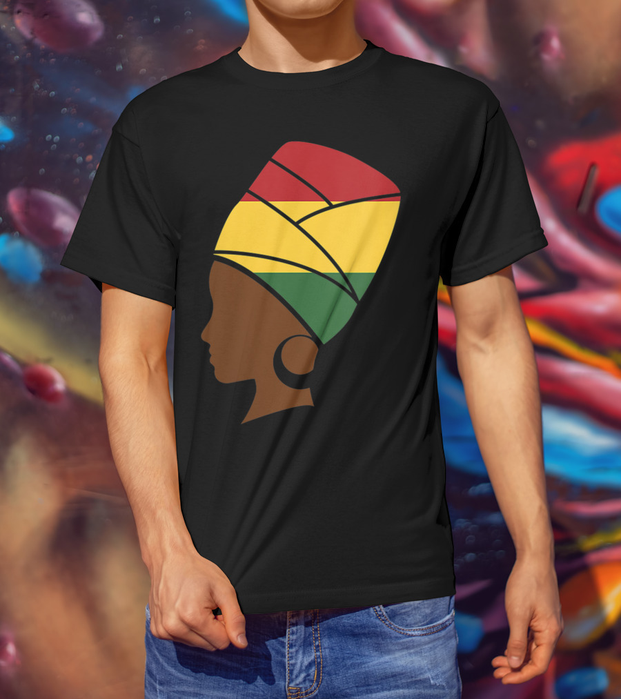 Proud Jamaica Reggae Woman With Rasta Colors T-Shirt
