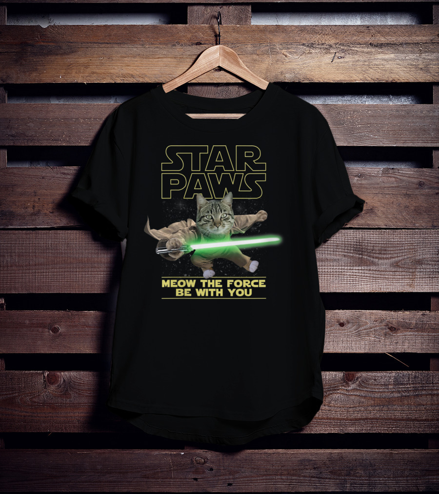 Star Paws Meow The Force Be With You Kitty Action Hero T-Shirt