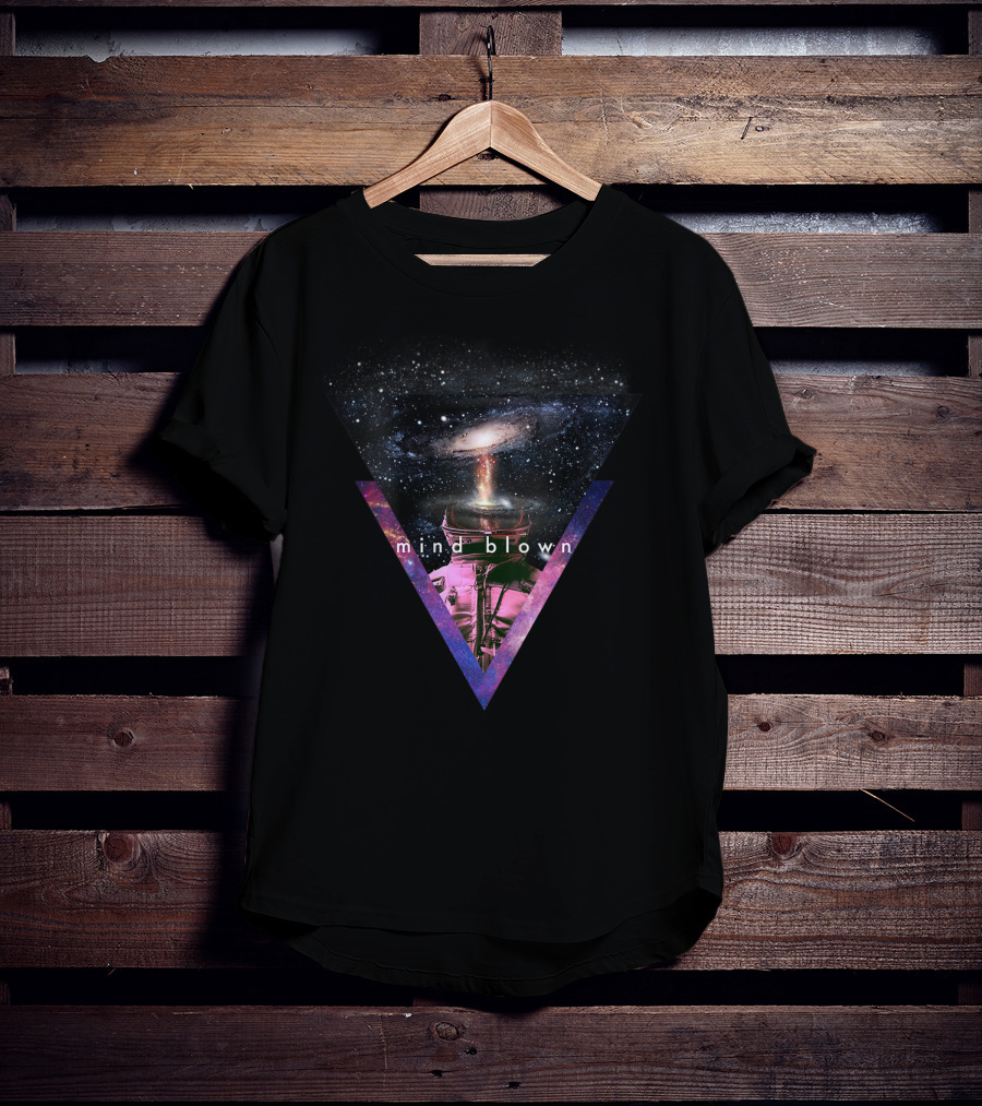 Mind Blown Vaporwave Astronaut Helmet Galaxy Explosion T-Shirt