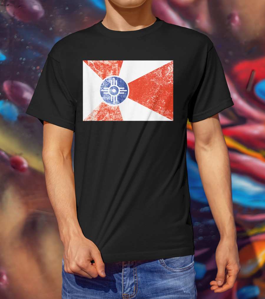 Distressed Vintage Wichita Flag T-Shirt