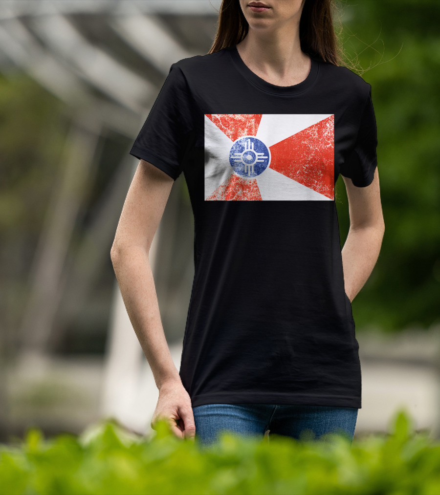 Distressed Vintage Wichita Flag T-Shirt