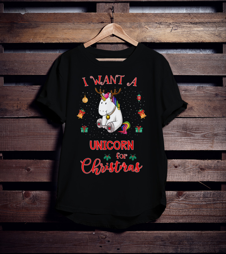 I Want A Unicorn For Christmas Funny Unicorn Xmas Pajama T-Shirt