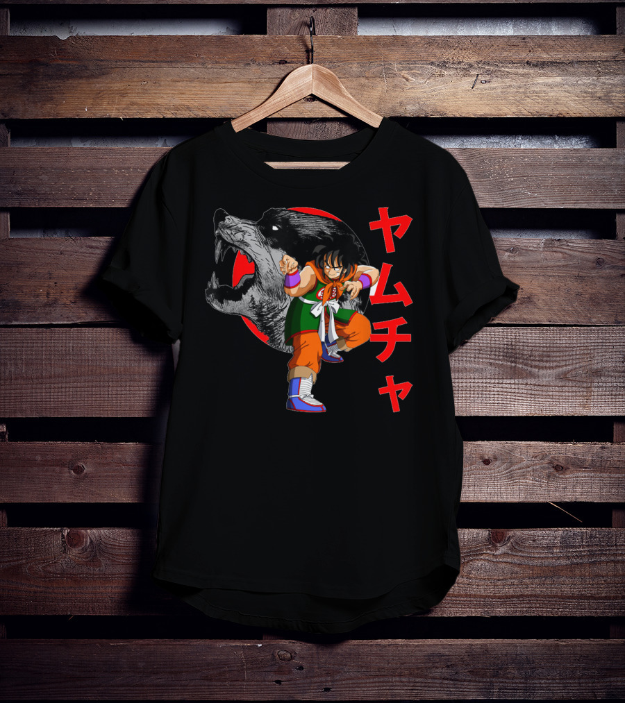 Yamcha Wolf Fang Fist Martial Arts Dragon Ball Z Japan Kanji T-Shirt