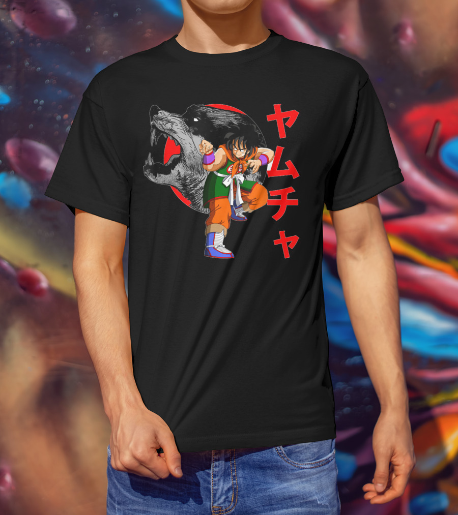 Yamcha Wolf Fang Fist Martial Arts Dragon Ball Z Japan Kanji T-Shirt