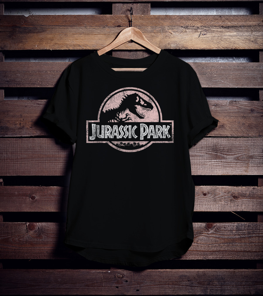 Jurassic Park Classic Peach Logo Dinosaur T-Shirt