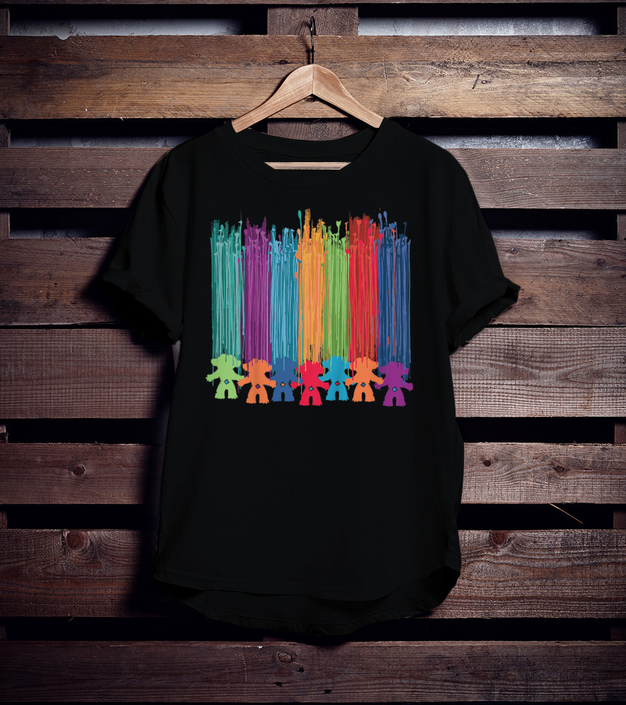 Kids Classic Trolls Rainbow Hair Paint Streaks T-Shirt