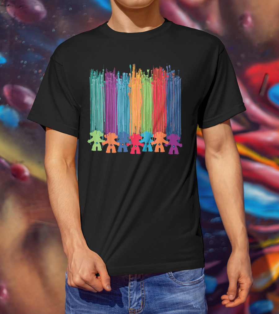 Kids Classic Trolls Rainbow Hair Paint Streaks T-Shirt